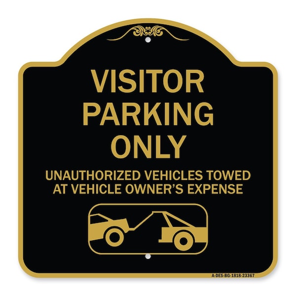 Parking Restriction Visitor Parking Only Unauthorized Vehicles Towed at Owner Expense, BG-1818-23367